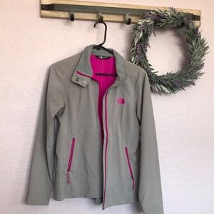 The North Face jacket fuschia grey zip up size M